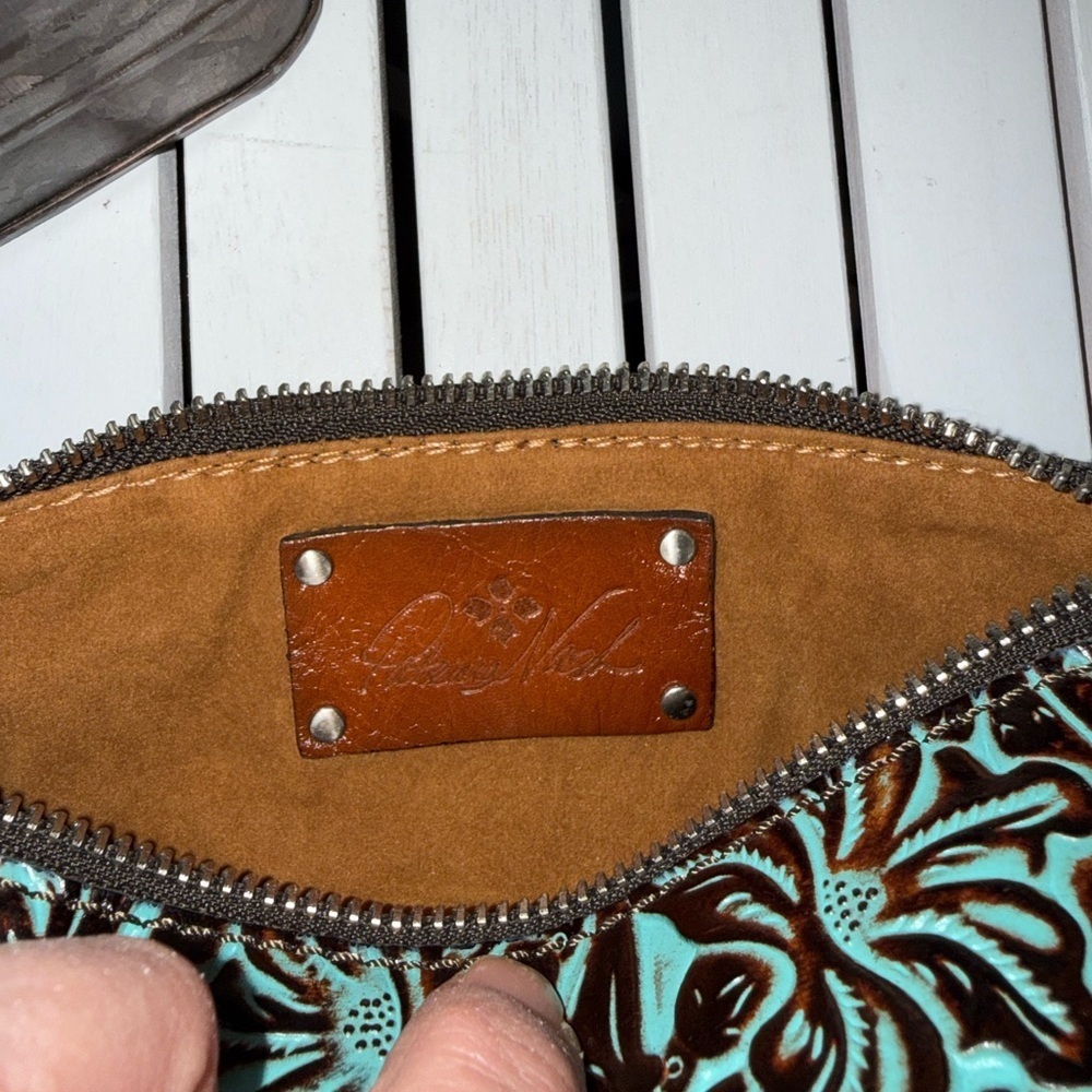 Patricia Nash Tooled Turquoise Pencil Pouch EUC - Picture 6 of 6